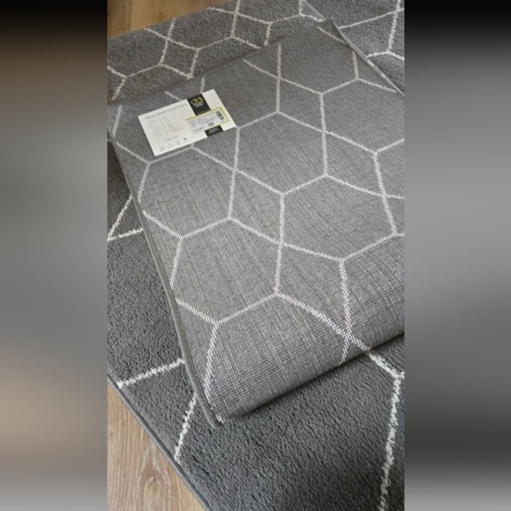 Geometric Gray Area Rug Runner Home Area House Run Long Carpet - Picture 5 of 11